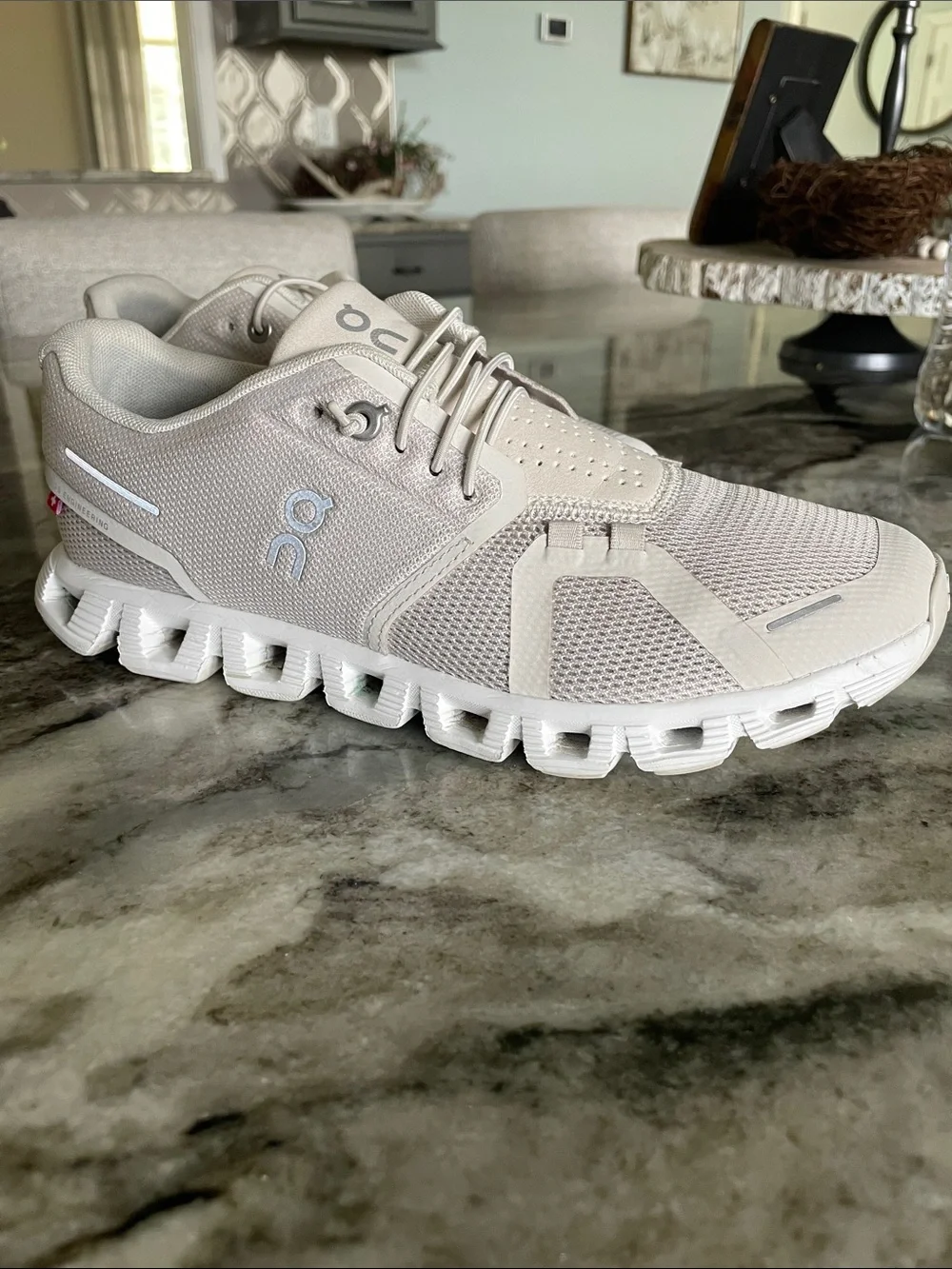 ON Cloud 5 Lightweight Running Shoe Pearl White